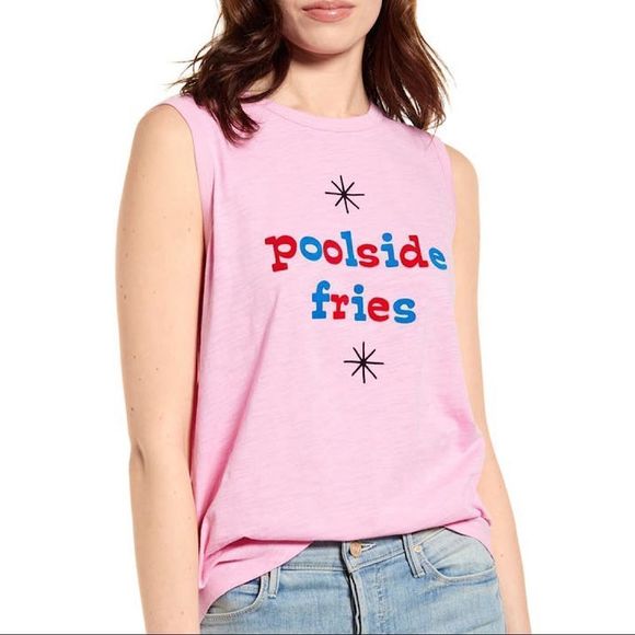 ban.do Tops - Ban.do sleeveless Poolside Fries Sleeveless Tee Shirt - NWT SZ M